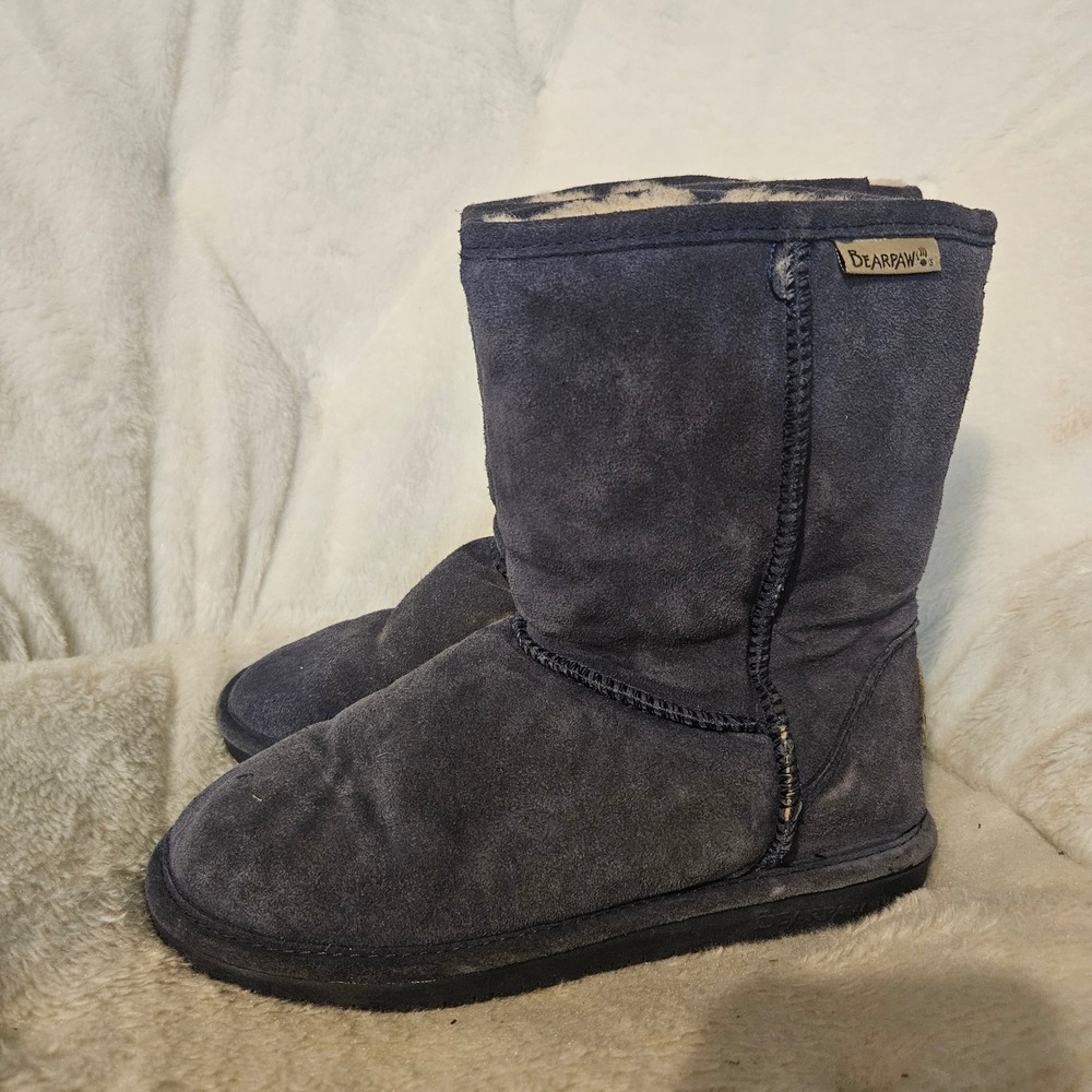 Bearpaw Suede Boots Women's Winter Warm Comfort Casual Gray‎ Size 7